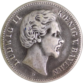 Allemagne - Bavière, 2 Mark 1876 D