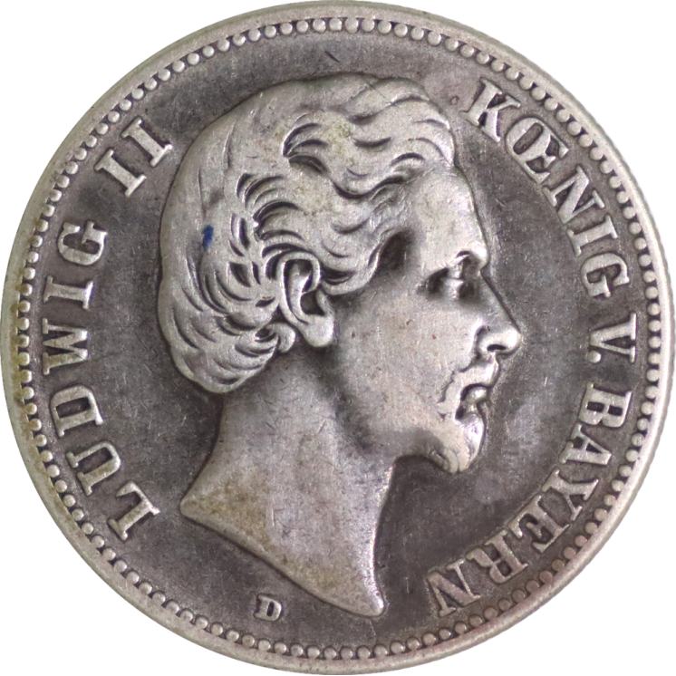 Allemagne - Bavière, 2 Mark 1876 D