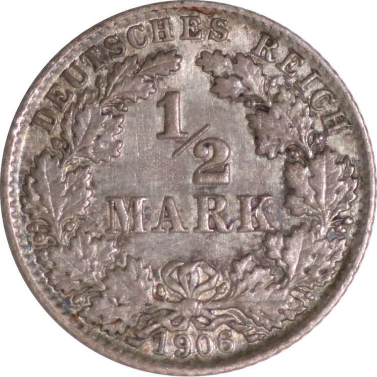 Allemagne, 1/2 Mark 1906 D