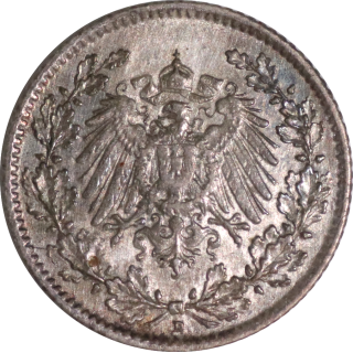 Allemagne, 1/2 Mark 1906 D