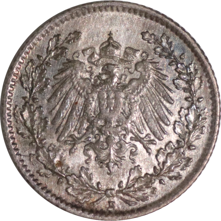 Allemagne, 1/2 Mark 1906 D