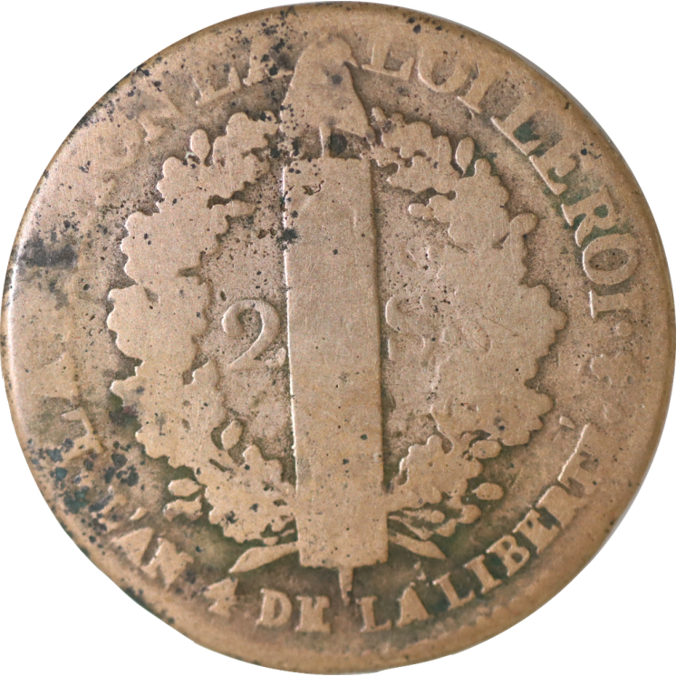 France - Constitution (1791-1792), 2 Sols 1792 A (Paris)