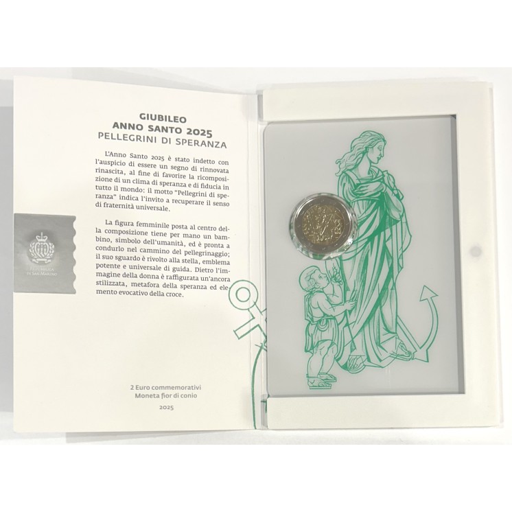 Saint Marin - 2 euros Jubilé, Année Sainte 2025, Pèlerin de l'Espérance