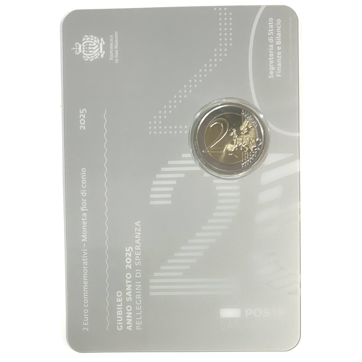 Saint Marin - 2 euros Jubilé, Année Sainte 2025, Pèlerin de l'Espérance