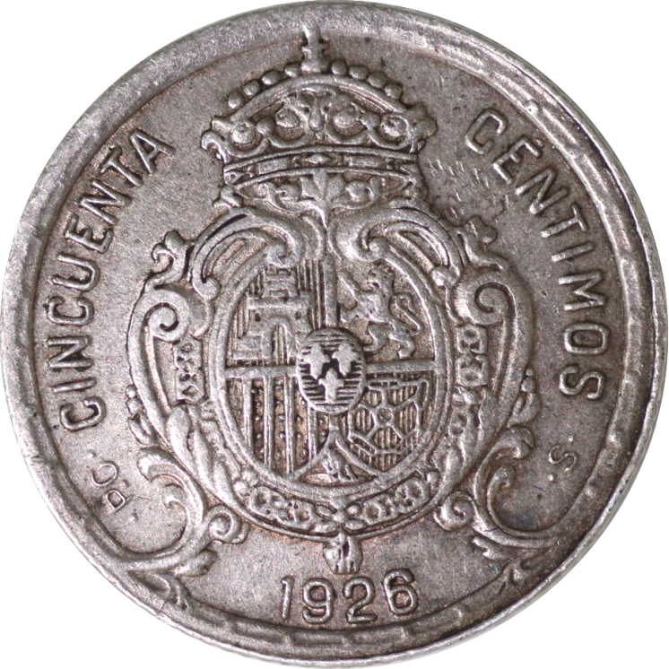 Espagne - Alfonso XII, 50 Centimos 1926