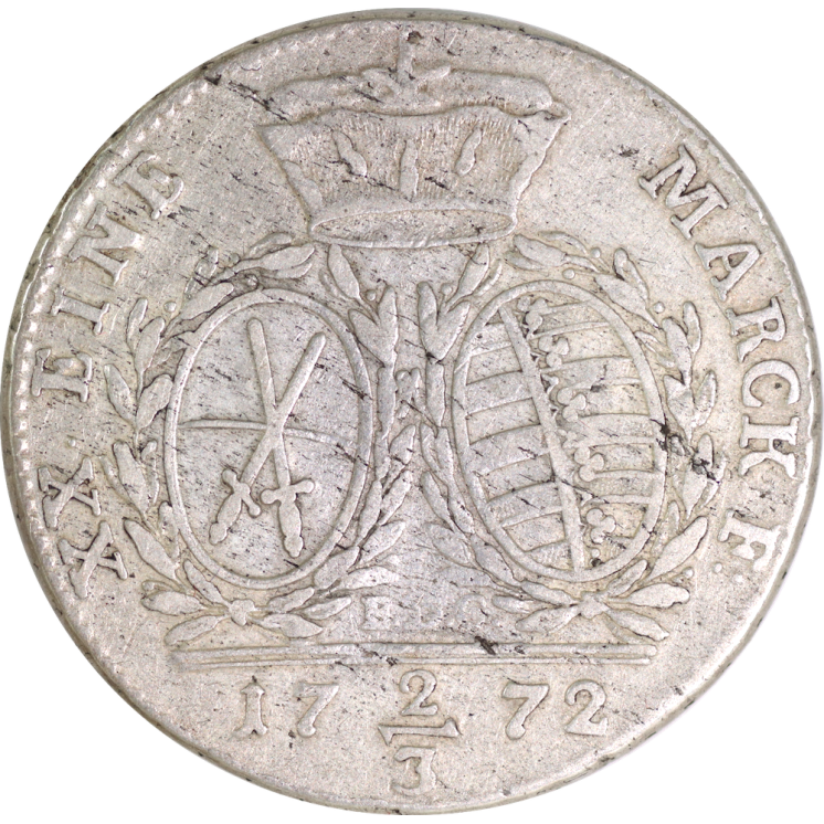 Allemagne - Saxe, Friedrich Auguste, 2/3 Thaler 1772