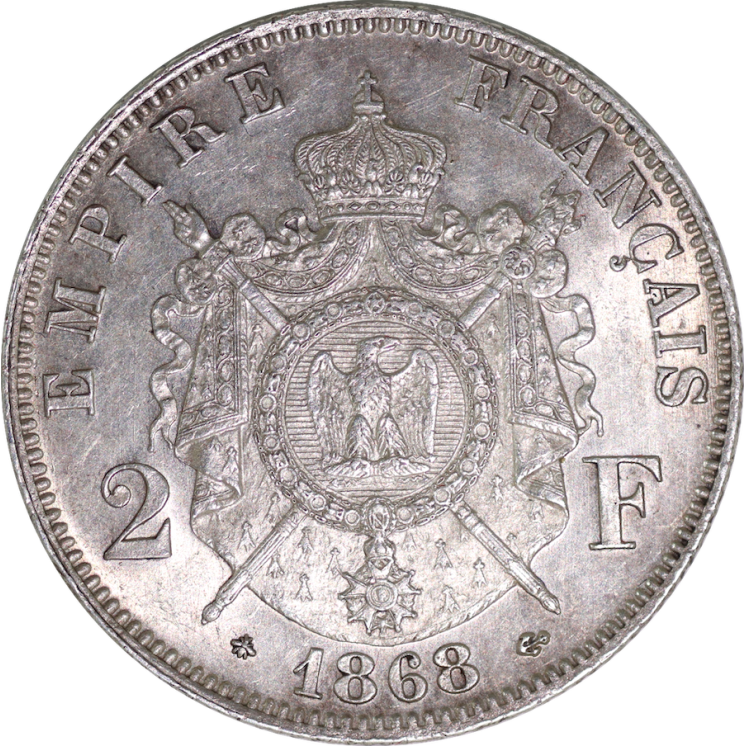 France - Napoléon III, 2 Francs 1868 A (Paris) Sup