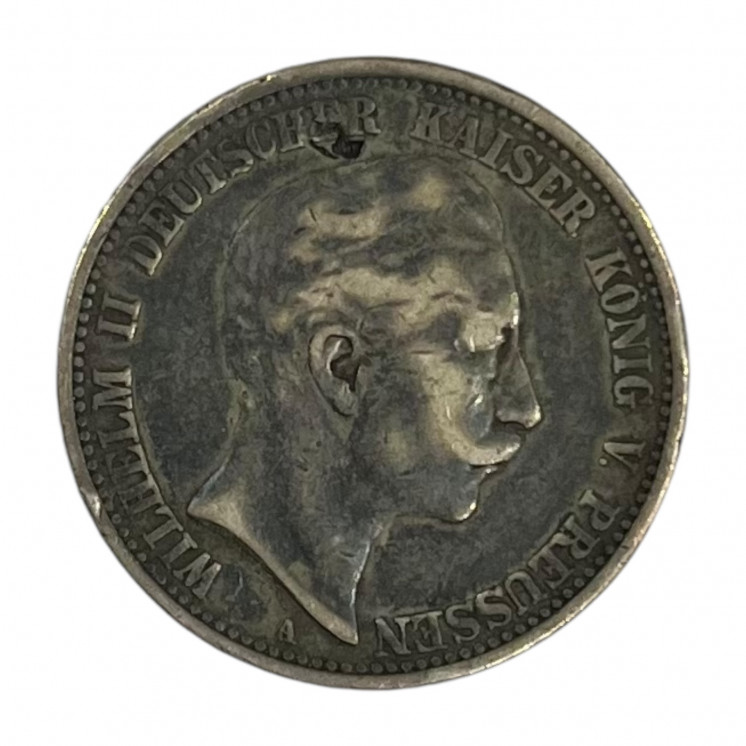 Zwei Mark Wilhelm II 1907 Argent