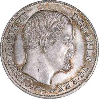 Danemark - Frederik VII, 16 Schillings 1857 RM
