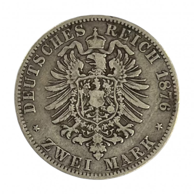 Zwei Mark Wilhelm 1876 Argent