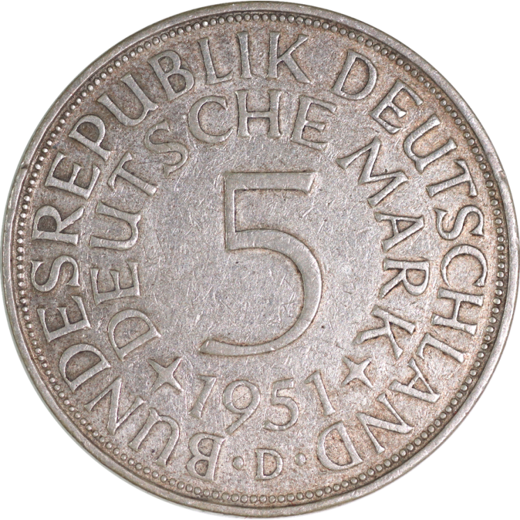 Allemagne - 5 Mark 1951