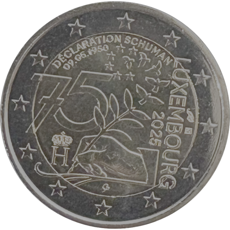Luxembourg - 2 euros 2025, 75 ans de la déclaration Schuman
