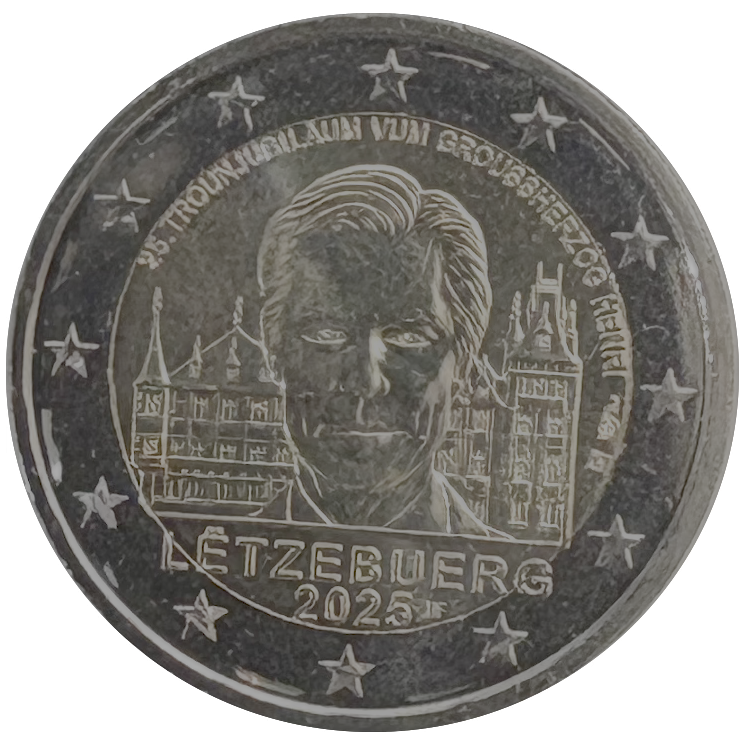 Luxembourg - 2 Euros 2025, 25 ans de règne du grand duc Henri