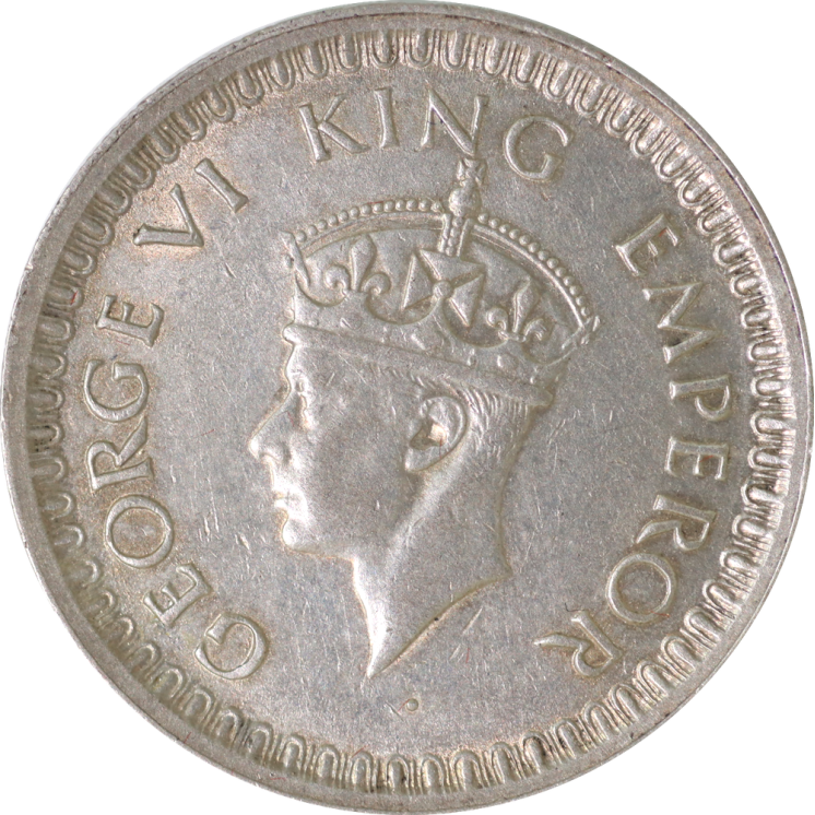 Inde - Georges VI, 1/2 Rupee 1943