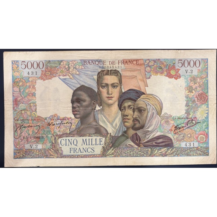 5000 Francs Empire B.5-3-1942.B.