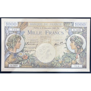 1000 Francs Commerce et industrie 19 Decembre 1940