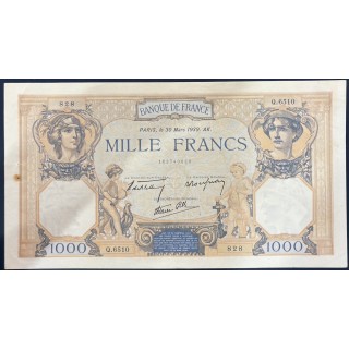 Billet 1000 Francs Cérès et Mercure 30 Mars 1939 . AK