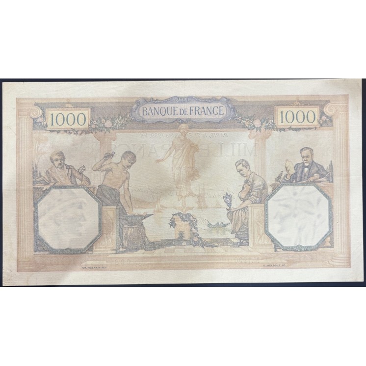 Billet 1000 Francs Cérès et Mercure 21 Septembre 1939. VK.