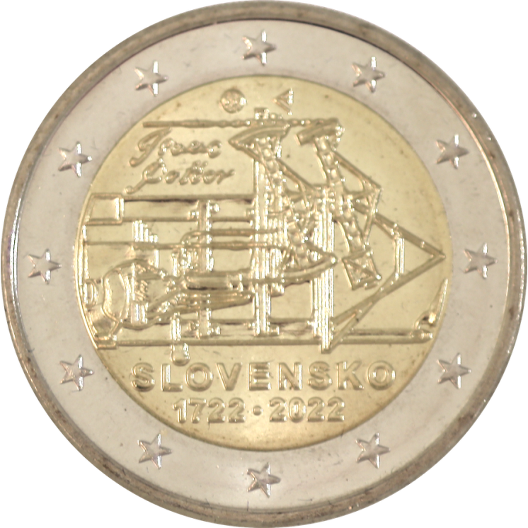 2022 - Slovaquie, 2 euros 100ème anniversaire de la première traversée de l'Atlantique Sud