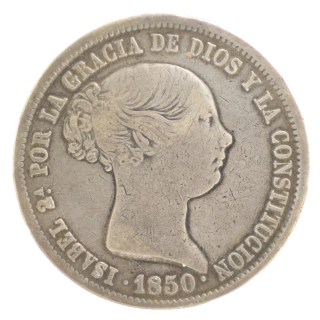 Espagne - Isabel II (1833-1868) 20 Réales 1850 Madrid, 126.000 Ex.