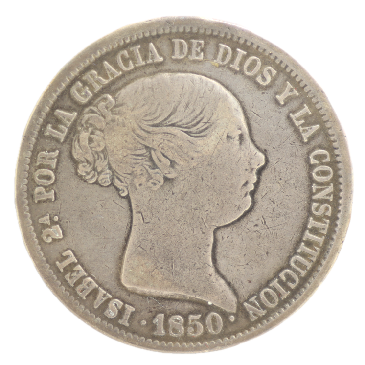 Espagne - Isabel II (1833-1868) 20 Réales 1850 Madrid, 126.000 Ex.