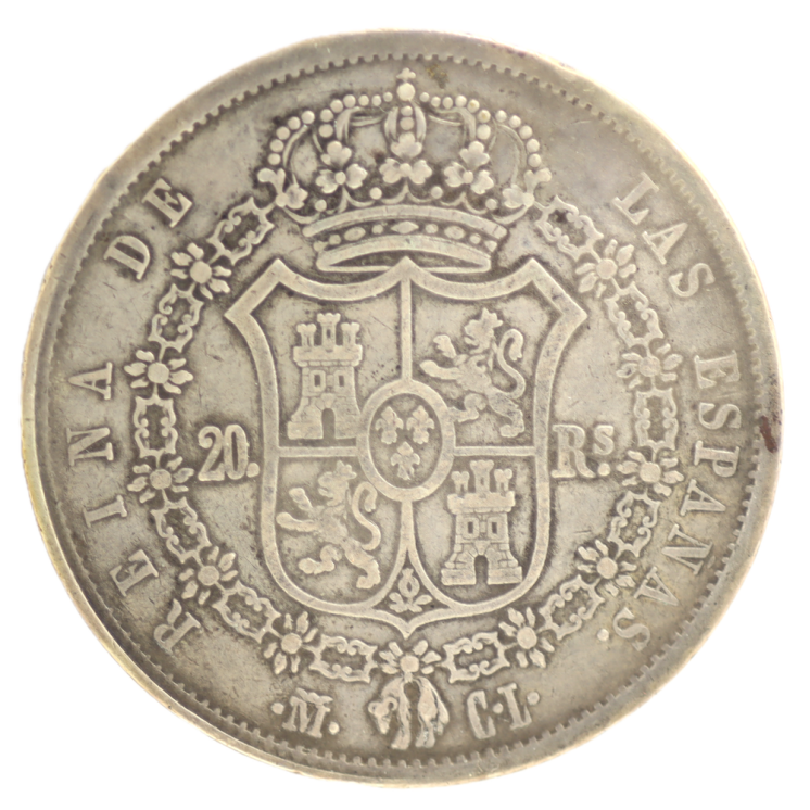 Espagne - Isabel II (1833-1868) 20 Réales 1850 Madrid, 126.000 Ex.