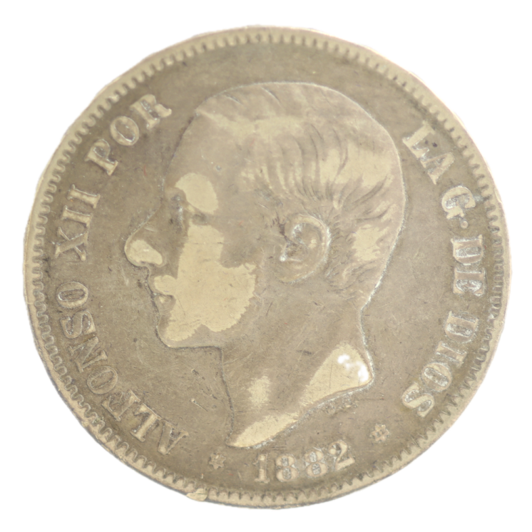 Espagne - Alphonse XII (1875-1885), 5 Pesetas 1882 Madrid