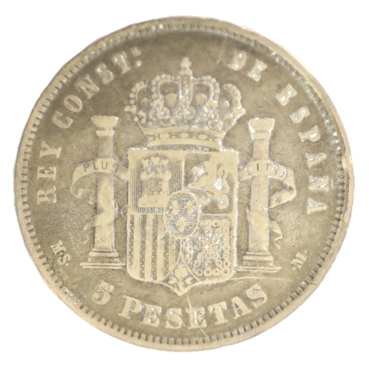 Espagne - Alphonse XII (1875-1885), 5 Pesetas 1882 Madrid