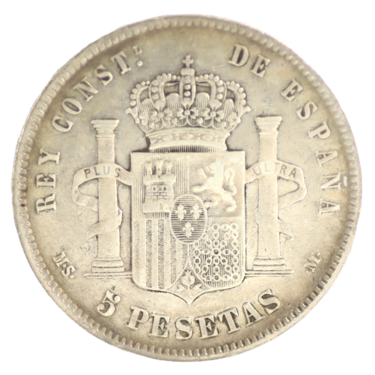 Espagne - Alphonse XII (1875-1885), 5 Pesetas 1885, MSM Madrid