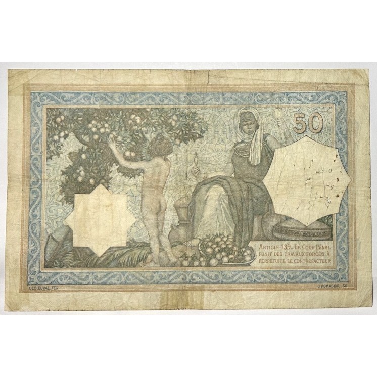 Algérie - 50 Francs, 12-2-1936