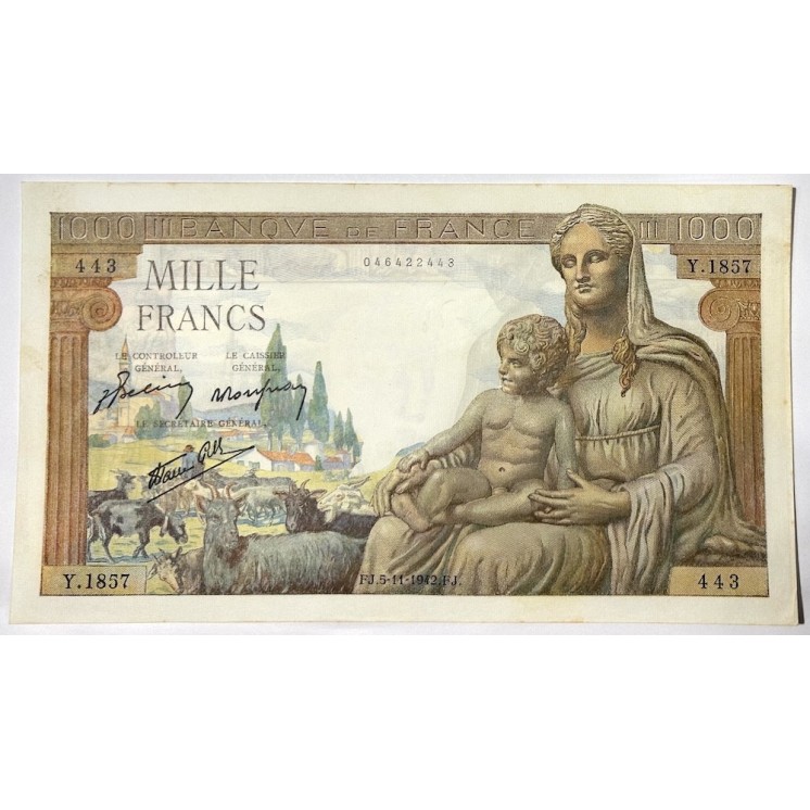 France - 1000 Francs FJ. 5-11-1942.FJ.