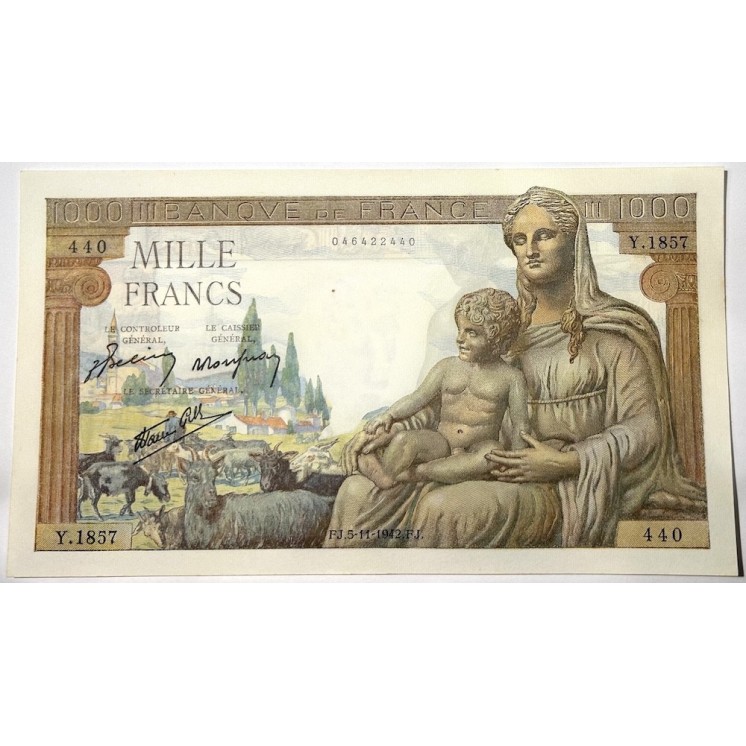 France - 1000 Francs FJ.5-11-1942.FJ