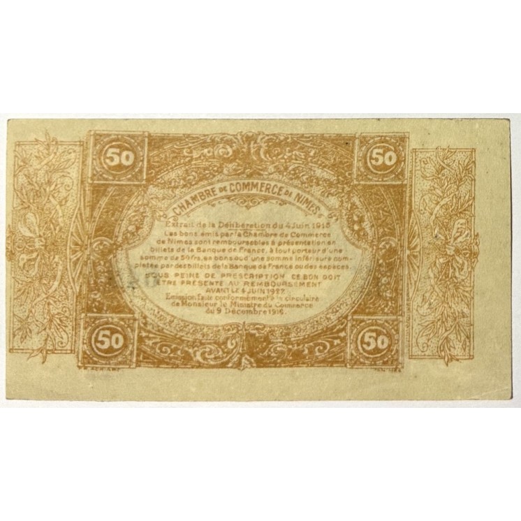 France - Chambre de Commerce de Nîmes, 50 Centimes