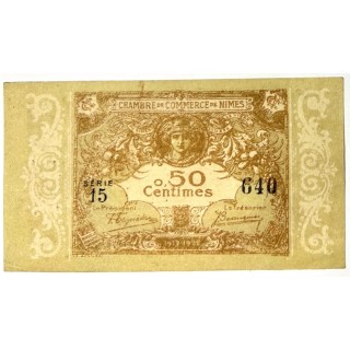 France - Chambre de Commerce de Nîmes, 50 Centimes