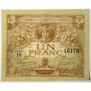France - Chambre de Commerce de Nîmes, 1 Franc