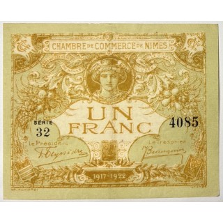 France - Chambre de Commerce de Nîmes, 1 Franc