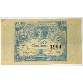 France - Chambre de Commerce de Nîmes, 50 Centimes