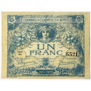 France - Chambre de Commerce de Nîmes, 1 Franc