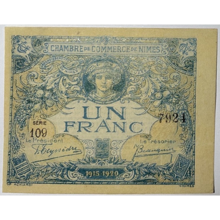 France - Chambre de Commerce de Nîmes, 1 Franc
