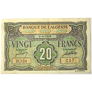 Algérie - 20 Francs 4-6-1948