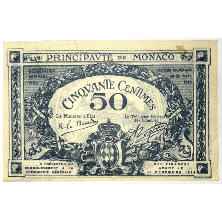 Monaco - 50 Centimes 1920