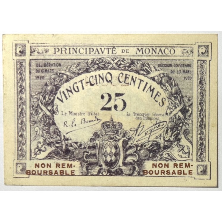 Monaco - 25 Centimes Essai 1920
