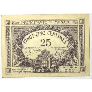 Monaco - 25 Centimes 1920