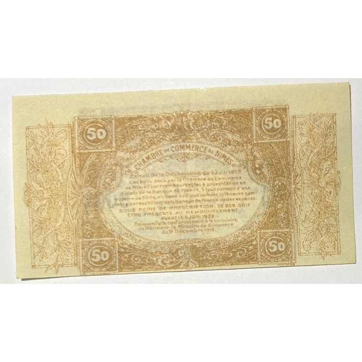 France - Chambre de Commerce de Nîmes, 50 Centimes
