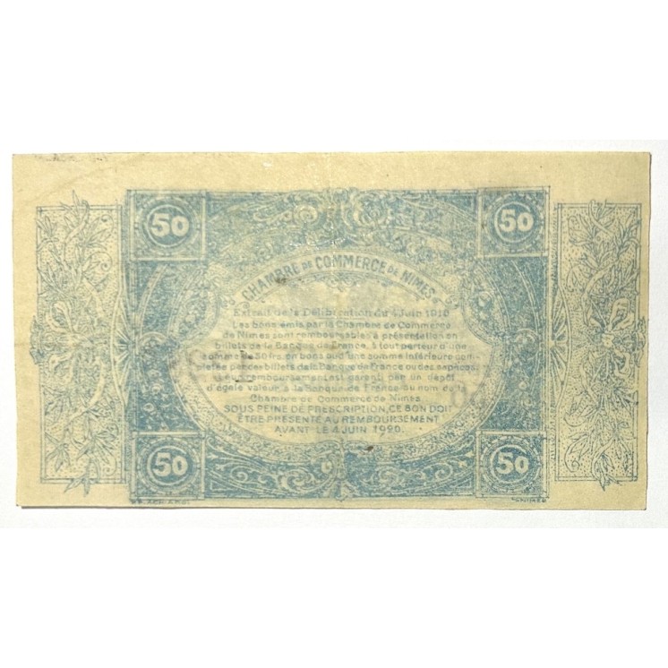 France - Chambre de Commerce de Nîmes, 50 Centimes