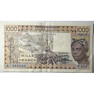 Afrique de l'Ouest - 1000 Francs 1986 A