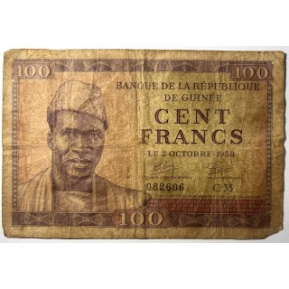 Guinée - 100 Francs, 2 Octobre 1958