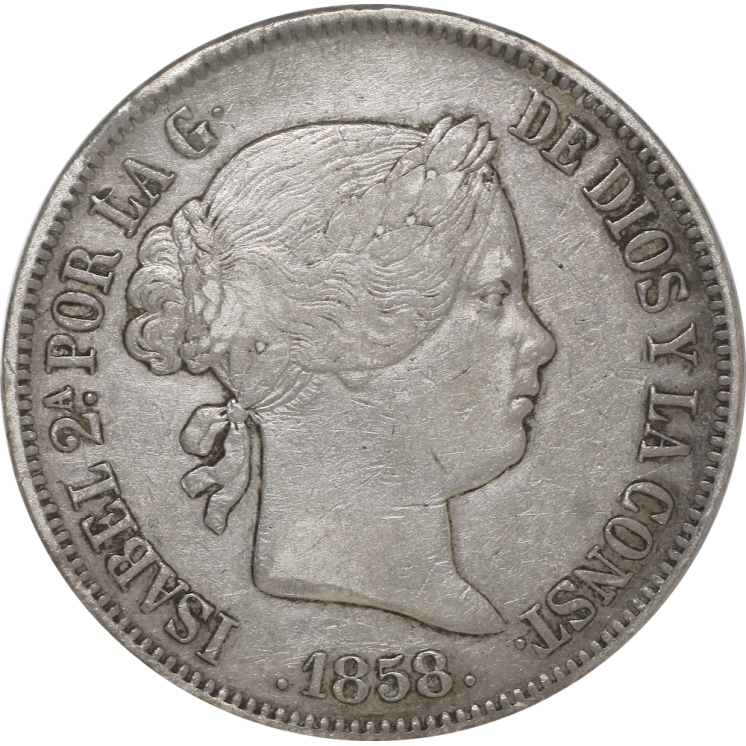 Espagne - Isabel II (1833-1868), 20 Réales 1858 Madrid