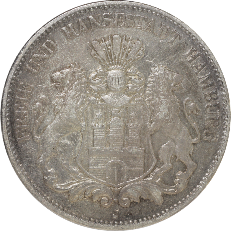 Allemagne - Hambourg, 5 Mark 1900 J