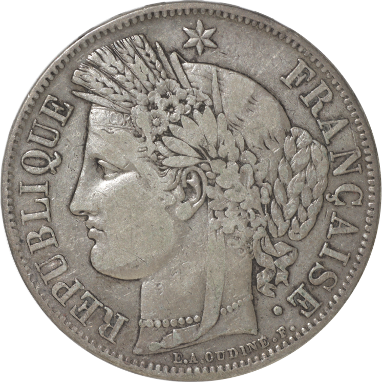 France - IIème République (1848-1852), 5 Francs Cérès 1849 A (Paris)